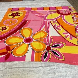 Echo Pink and Orange Floral Scarf